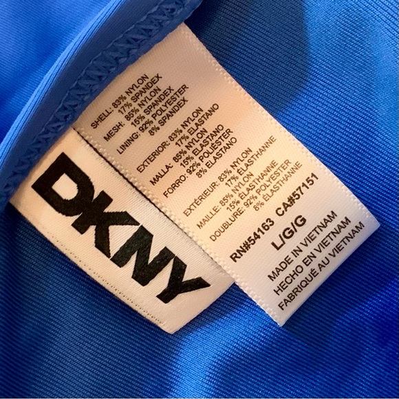 DKNY Bright Blue One-Piece Swim Suit with Twist Front - Picture 4 of 9